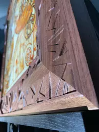 Walnut and amber panels by Alphonse Mucha "Zodiac"